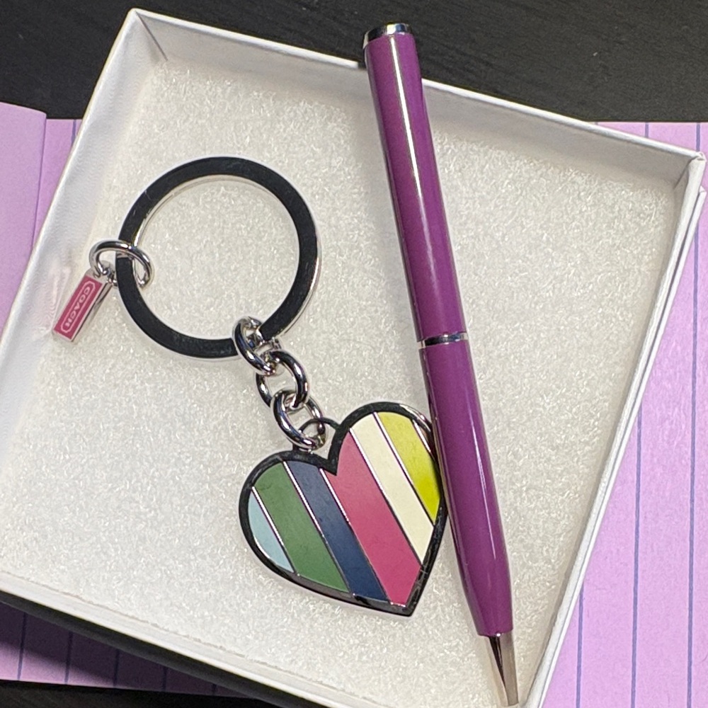 Coach Legacy Heart Key Holder and Coach Mini Pen